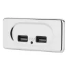 Chargeur double USB - prise de courant - avec indicateur LED bleu - pour voiture / caravane - 5V/3.1A