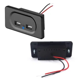 Accesorios de interiorCargador de coche - dos puertos USB - enchufe con indicador LED azul - DC5V/3.1A - 12V