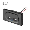Accesorios de interiorCargador de coche - dos puertos USB - enchufe con indicador LED azul - DC5V/3.1A - 12V