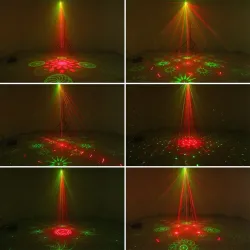 ALIEN - 4 i 1 - fjernbetjent DMX laserprojektor - roterbar kugle - UV scenebelysning
