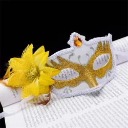 Sexy Venetiaans oogmasker - met diamant / veerbloem / glitterMaskers