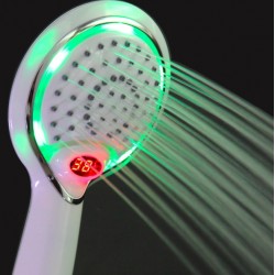 LED håndholdt dusjhode - med temperatur digitalt display