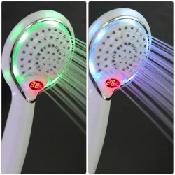 LED handduschhuvud - med digital temperaturdisplay