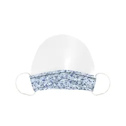 Transparent plastic face / mouth shield - with colorful fabric - anti-fog - visible mouthMouth masks