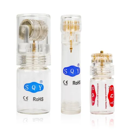 Derma roller - titanium tips - microneedle 0.25mm - gold - reusableSkin
