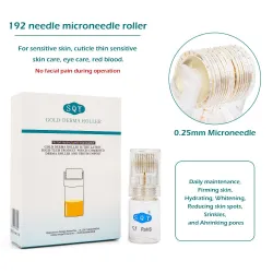 Derma roller - punte in titanio - microneedle 0.25mm - oro - riutilizzabile