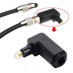 Cable de audio óptico digital - adaptador - macho a hembra - ángulo recto de 90 grados - giratorio 360 - para cable óptico Tosli