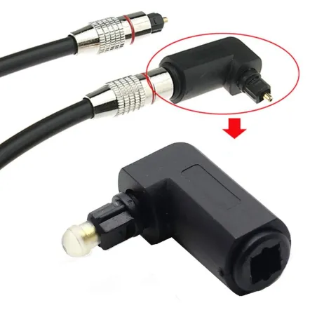 CablesCable de audio óptico digital - adaptador - macho a hembra - ángulo recto de 90 grados - giratorio 360 - para cable ópt...