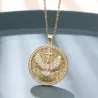 Vintage halskjede i rustfritt stål - Eagle / Cross / God guardian anheng - gullbelagt