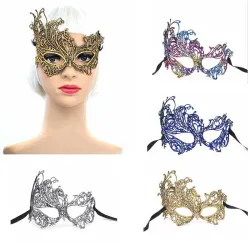 Fargerik øyemaske - uthulte blonder - for maskerade / Halloween