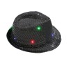 Chapéu disco retrô - LED - brilhante - com lantejoulas / glitter