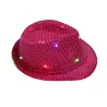Retro disco hat - LED - lysende - med pailletter / glitter