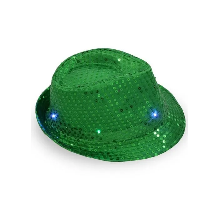 Retro discohatt - LED - glödande - med paljetter / glitter