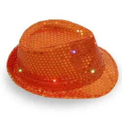 Retro discohatt - LED - glödande - med paljetter / glitter