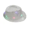 Chapeau disco rétro - LED - lumineux - avec paillettes / paillettes