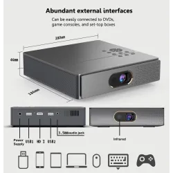 WZATCO S5 - mini DLP 3D -projektori - 4K - 5G - WIFI - Smart Android 9 - Full HD - 1080P
