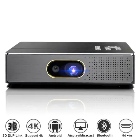 WZATCO S5 - Mini-DLP-3D-Projektor - 4K - 5G - WIFI - Smart Android 9 - Full HD - 1080P