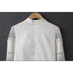 Blusas y camisasElegante blusa blanca de manga larga - encaje hueco