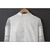 Elegant long sleeve white blouse - hollow out laceBlouses & shirts