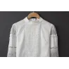 Elegant long sleeve white blouse - hollow out laceBlouses & shirts