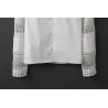 Elegant langærmet hvid bluse - udhulet blonde