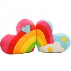 Rainbow - heart - clouds - cushion