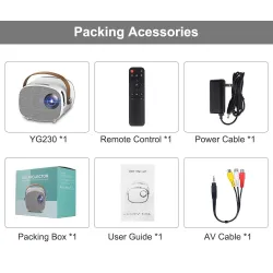 AAO YG230 - mini projector - 1080P - WiFi - multi screen - with speakerProjectors