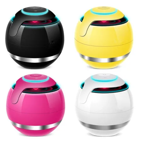 Bluetooth - mini rund høyttaler - LED - med subwoofer - Hi-Fi - TF - FM - AUX - magisk ball
