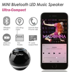 Bluetooth - Mini-Rundlautsprecher - LED - mit Subwoofer - Hi-Fi - TF - FM - AUX - Magic Ball