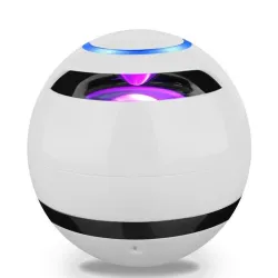 Bluetooth - Mini-Rundlautsprecher - LED - mit Subwoofer - Hi-Fi - TF - FM - AUX - Magic Ball
