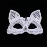 Masque pour les yeux vénitien luxueux - dentelle / paillettes / paillettes - oeil de chat - Halloween / mascarades