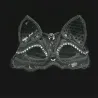 Masque pour les yeux vénitien luxueux - dentelle / paillettes / paillettes - oeil de chat - Halloween / mascarades
