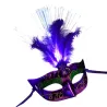 Máscara de olhos veneziana sexy - com penas / LED luminoso - mascarada / Halloween