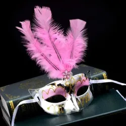 Maschera per gli occhi veneziana alla moda - con piume - volpe sexy - mascherate / Halloween