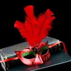 Maschera per gli occhi veneziana alla moda - con piume - volpe sexy - mascherate / Halloween