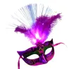 Sexy Venetian eye mask - with feathers / luminous LED - masquerade / HalloweenMasks