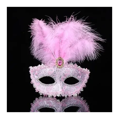 Sexy Venetian eye mask - feathers / lace / crystal - Halloween / masqueradeMasks