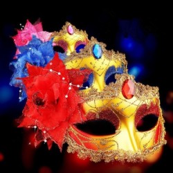 MáscaraAntifaz veneciano sexy - diamante / flor de plumas / brillo - carnaval - Halloween