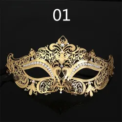 Masque pour les yeux vénitien de luxe - métal doré - découpé au laser - fête / carnavals