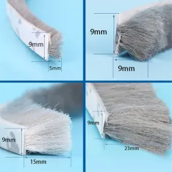 3M / 5M - samoprzylepna uszczelniająca taśma szczotkowa - wiatroszczelna - dźwiękochłonna - izolacja drzwi / okienKleje & Taśmy