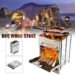 Barbacoa - BBQEstufa barbacoa plegable - leña - acero inoxidable