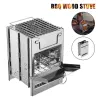 Sammenleggbar BBQ komfyr - vedfyring - rustfritt stål