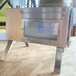 Poêle à bois - double face - chauffage camping / extérieur / tente - inox