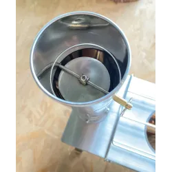 Poêle à bois - double face - chauffage camping / extérieur / tente - inox