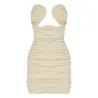 Sexy mini dress - strapless - sleeveless - draped designDresses