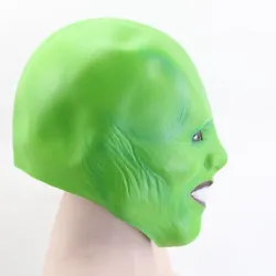 Grüne Vollgesichtsmaske aus Latex - Unisex - Halloween / Karneval