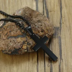 CollarColgante con cruz de camuflaje - collar de acero inoxidable