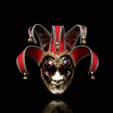 Venezianischer anonymer Joker / Clown - Vollgesichtsmaske - Maskerade / Halloween