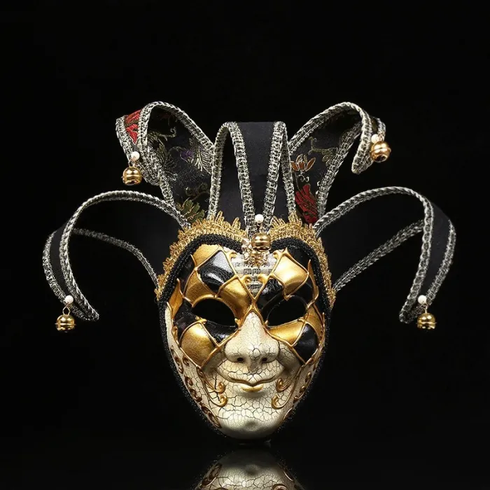 Joker anonimo veneziano / clown - maschera a pieno facciale - mascherata / Halloween