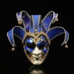 Venezianischer anonymer Joker / Clown - Vollgesichtsmaske - Maskerade / Halloween